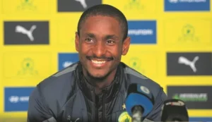 Rhulani Mokwena addressing the media