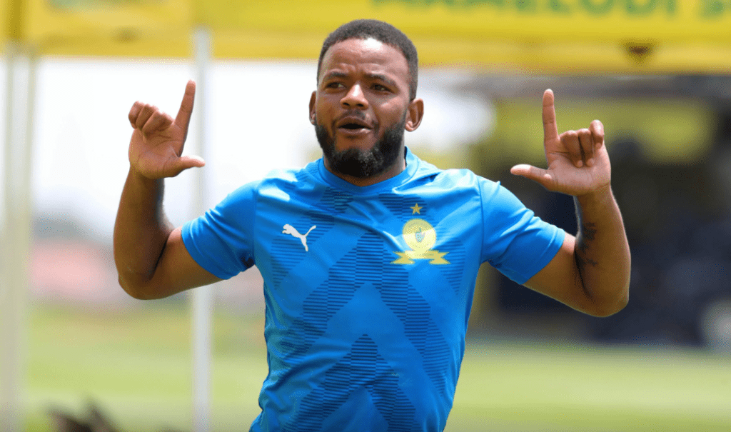 Sipho Mbule during a training session at Mamelodi Sundowns