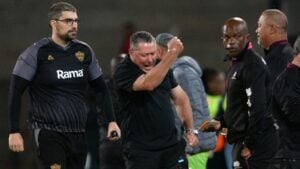 Steve Barker in celebratory mood.