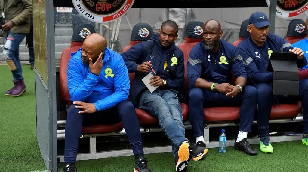 Mamelodi Sundowns coaches during a game -Steve Komphela