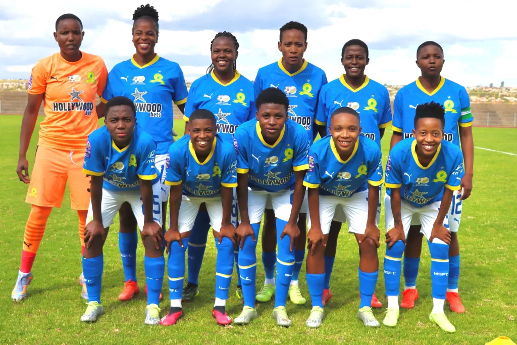 Sundowns Ladies squad before the Hollywoodbets Super League game