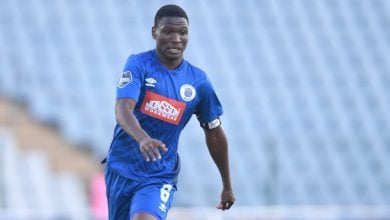 Thatayaone Ditlhokwe in action for SuperSport United in the DStv Premiership