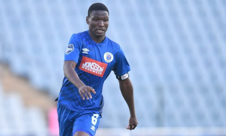 Thatayaone Ditlhokwe in action for SuperSport United in the DStv Premiership