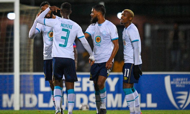 Cape Town City players celebrating a goal