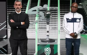 Jose Riveiro and Vincent Rammoni during a Nedbank Cup event