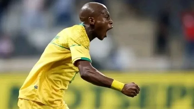 Zakhele Lepasa scores for Bafana Bafana.