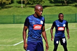 Zakhele Lepasa during a SuperSport United training session