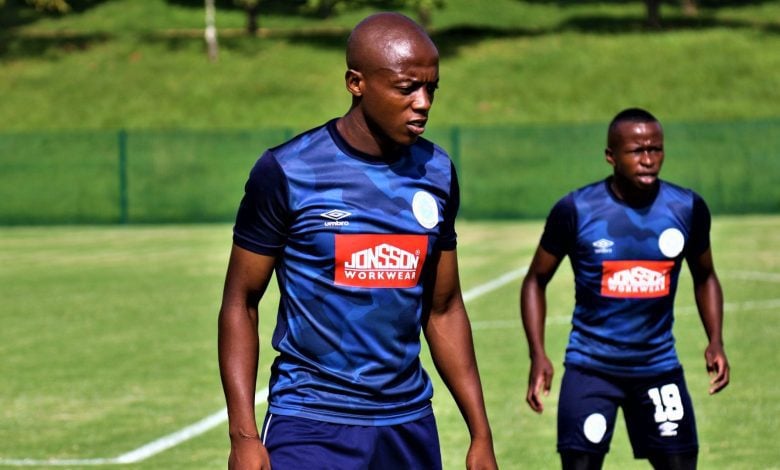 Zakhele Lepasa during a SuperSport United training session