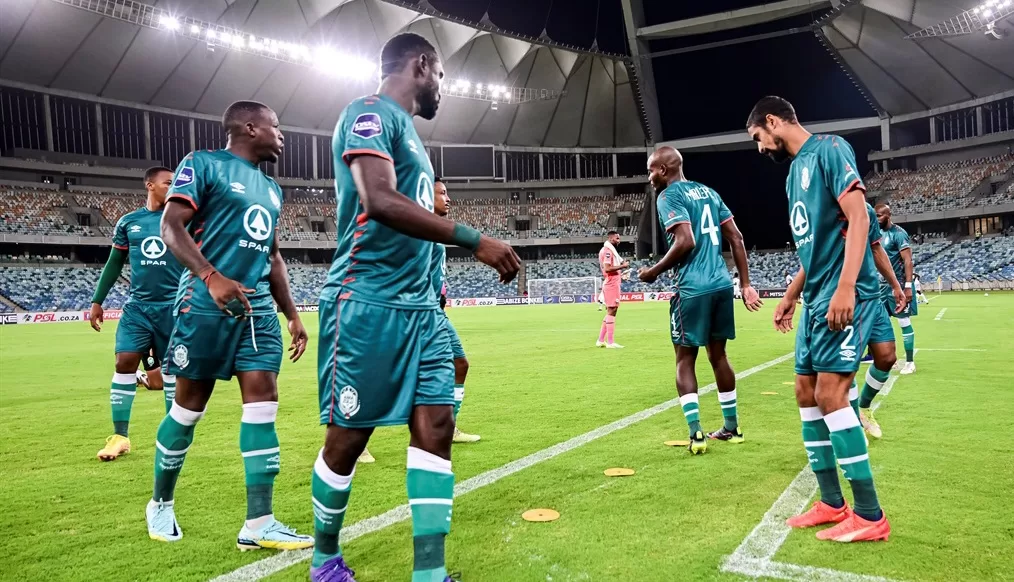 AmaZulu FC players warming up