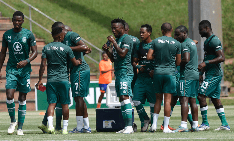 AmaZulu players warming up