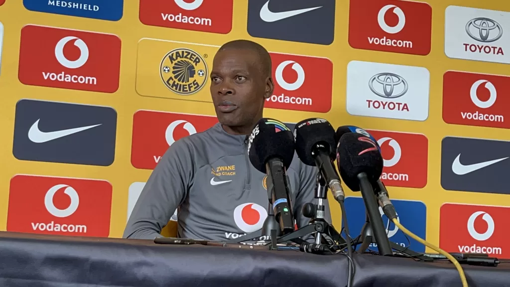 Arthur Zwane in a Kaizer Chiefs press conference