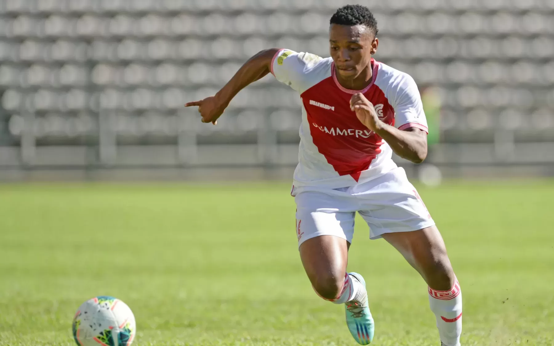 Orlando Pirates loanee Boitumelo Radiopane in action for Cape Town Spurs