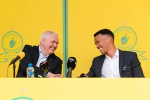 Sundowns sporting director Flemming Berg and chairman Tlhopie Motsepe
