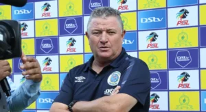 Gavin Hunt during a SuperSport TV post-match interview