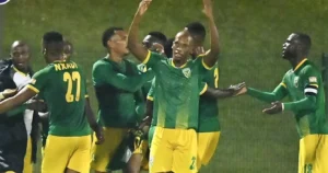 Golden Arrows celebrating Ryan Moon's goal