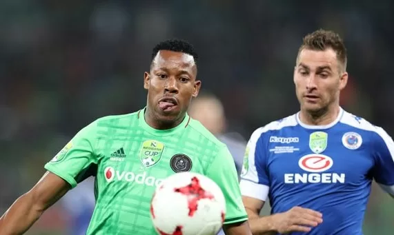Happy Jele and Bradley Grobler in the Nedbank Cup final in the 2016/17 season