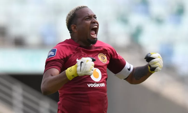 Itumeleng Khune celebrates during a Kaizer Chiefs match