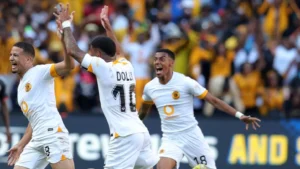 Kaizer Chiefs players celebrating a goal