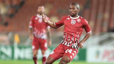 Kamohelo Mokotjo in action for Sekhukhune United in the Nedbank Cup