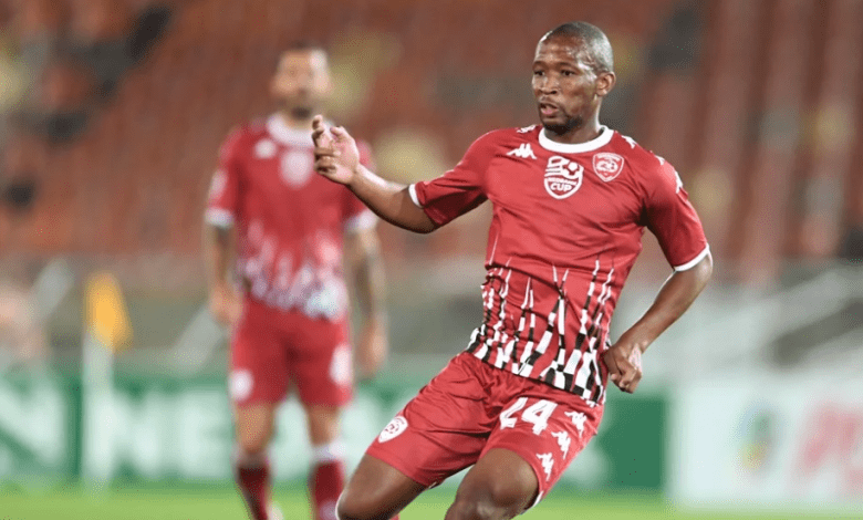 Kamohelo Mokotjo in action for Sekhukhune United in the Nedbank Cup