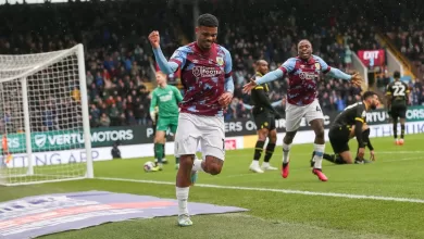 Bafana Bafana's striker, Lyle Foster celebrating his first goal for Burnley FC