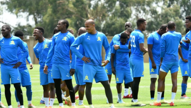 Mamelodi Sundowns players during a training session.