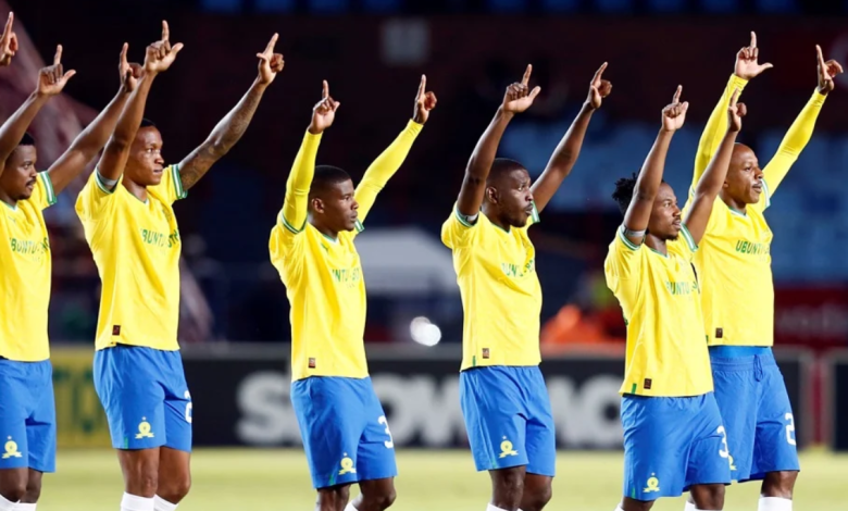 Mamelodi Sundowns players getting ready for action in the DStv Premiership