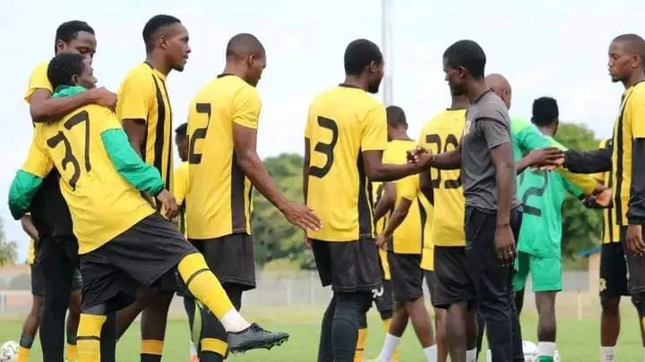 Black Leopards team in training.