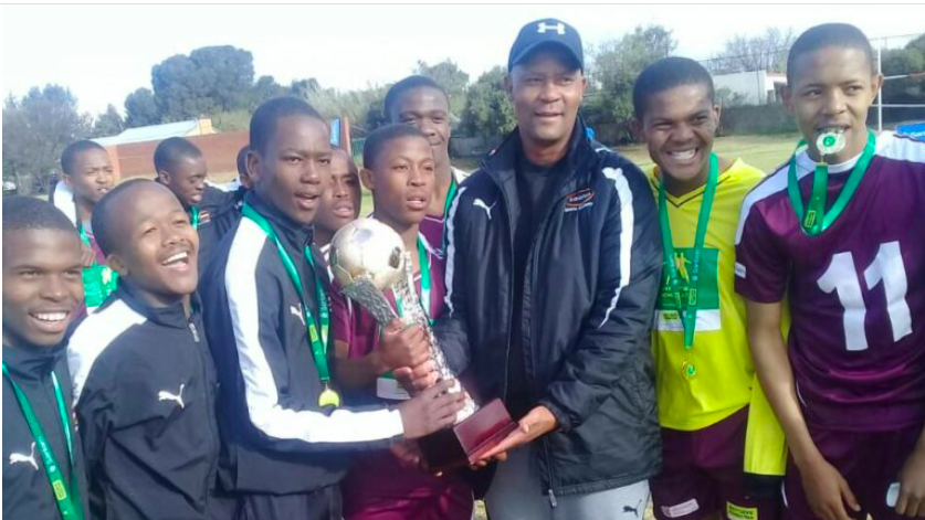 Pitso Mokoena and some of the youngsters he coached