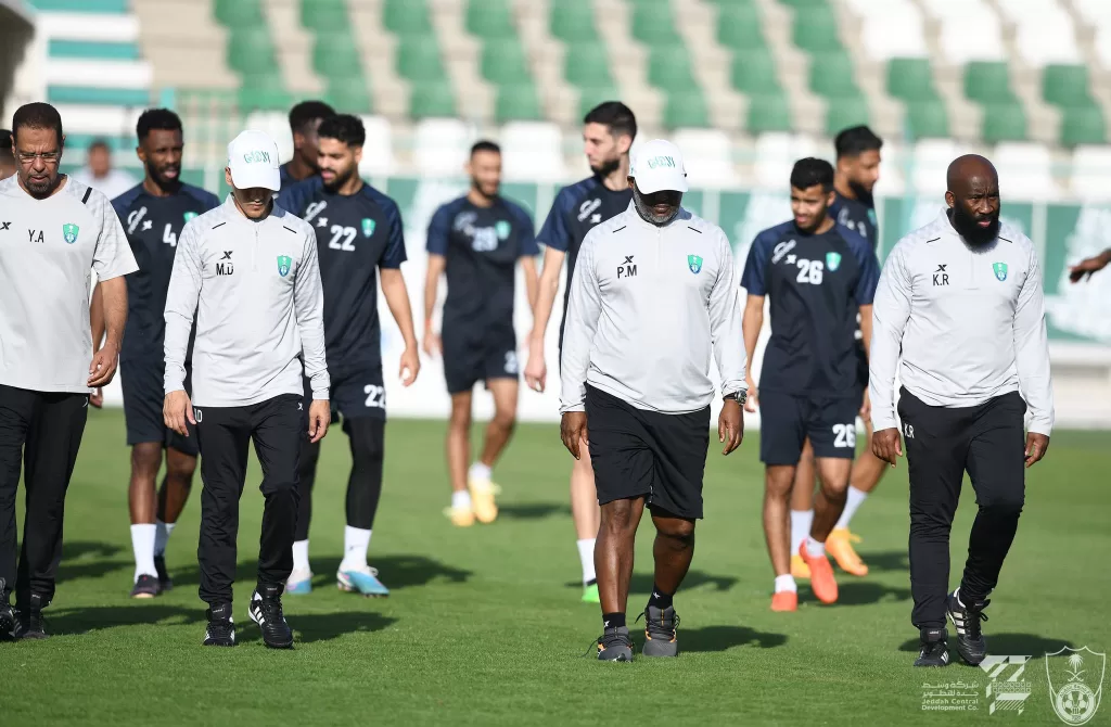 Pitso Mosimane with his Al Ahli Saudi team