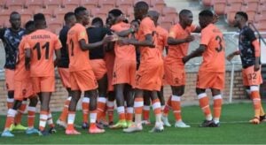 Polokwane City players celebrating a goal