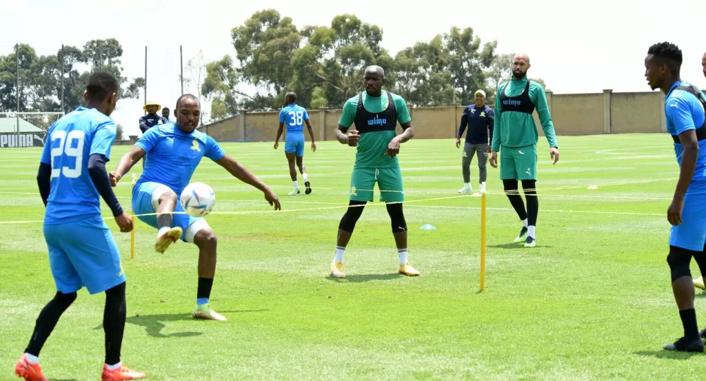 Mamelodi Sundowns players in training at Chloorkop