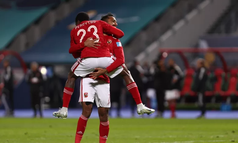 Al Ahly players in celebratory mood.