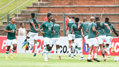 AmaZulu players during the warm-up