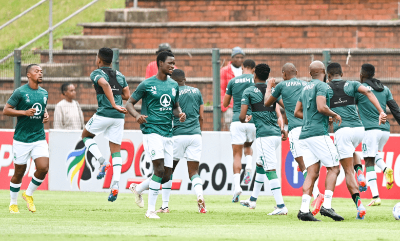 AmaZulu players during the warm-up