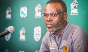 Kaizer Chiefs coach Arthur Zwane addressing the media
