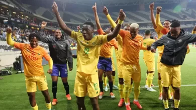 Bafana Bafana players celebrating