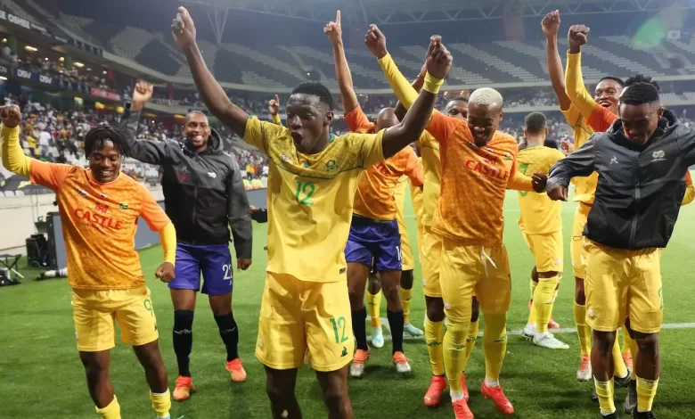 Bafana Bafana players celebrating