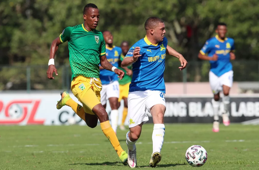 Grant Margeman of Mamelodi Sundowns in action in the DStv Premiership