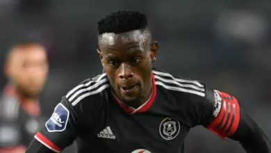 Orlando Pirates Skipper Innocent Maela in action