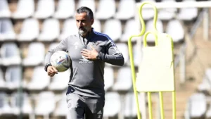 Jose Riveiro of Orlando Pirates during a training session