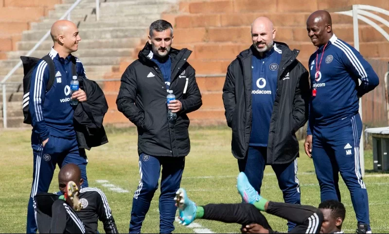 Jose Riveiro with his Orlando Pirates' technical team