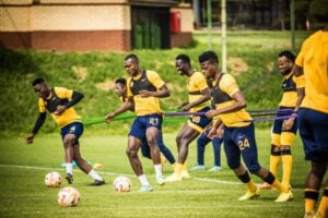 Kaizer Chiefs players at training