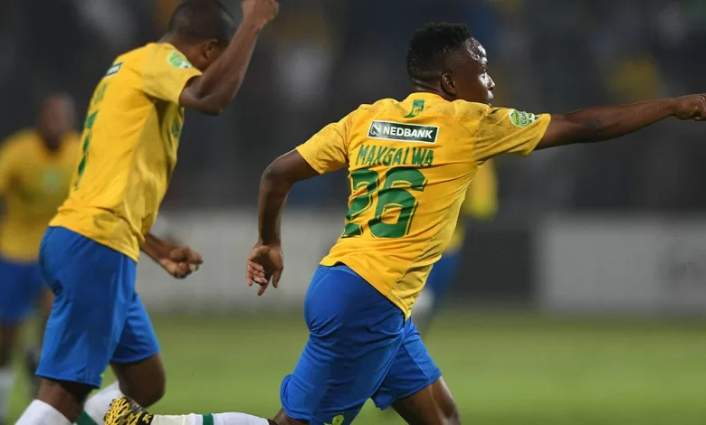 Keletso Makgalwa celebrating a goal