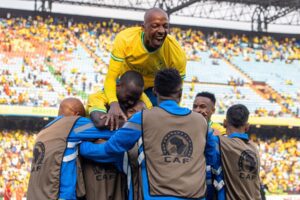 Mamelodi Sundowns players during a CAF Champions League game