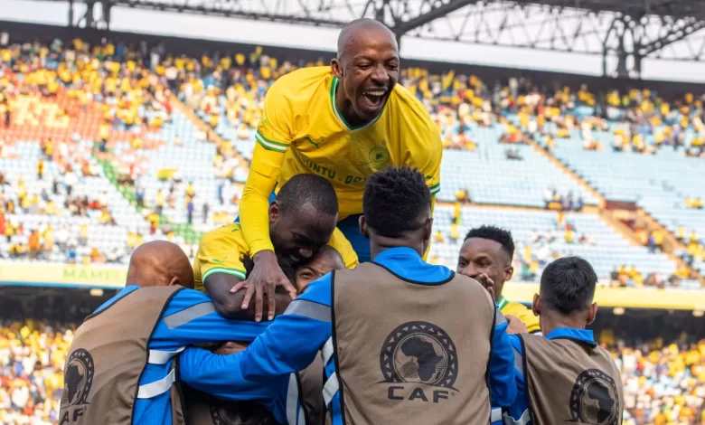 Mamelodi Sundowns players during a CAF Champions League game