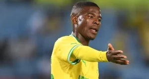 Mamelodi Sundowns midfielder Neo Maema during a DStv Premiership match