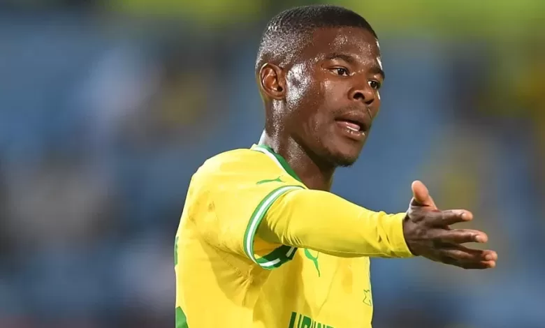 Mamelodi Sundowns midfielder Neo Maema during a DStv Premiership match