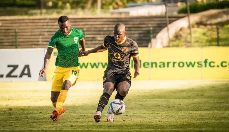 Njabulo Ngcobo under challenge from Golden Arrows striker Knox Mtizwa