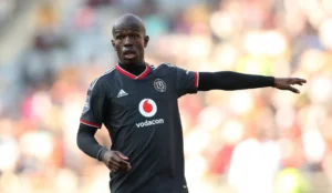 Nkosinathi Sibisi in action for Orlando Pirates in the DStv Premiership